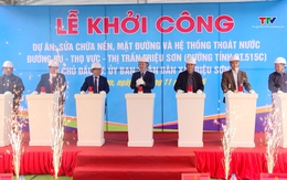 Khởi công dự án sửa chữa đường Đu - Thọ Vực - Thị trấn Triệu Sơn