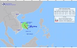 Áp thấp nhiệt đới ở trên khu vực phía Tây Bắc quần đảo Trường Sa, di chuyển theo hướng Tây Bắc