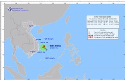 Áp thấp nhiệt đới mạnh cấp 6, di chuyển chậm theo hướng Nam