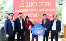 Phó Chủ tịch Thường trực UBND tỉnh Nguyễn Văn Thi 
dự lễ khởi công xây dựng nhà ở cho hộ nghèo tại huyện Hà Trung