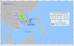 Áp thấp nhiệt đới cách quần đảo Hoàng Sa khoảng 300km về phía Đông Đông Nam