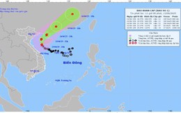 Bão số 1 giật cấp 14, di chuyển theo hướng Bắc Tây Bắc với tốc độ 10-15km/h