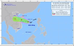 Áp thấp nhiệt đới có gió giật cấp 9, ở trên vùng biển phía Đông Nam đặc khu Hoàng Sa