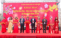 Xã Hợp Tiến khai mạc Hội chợ hoa đào, hoa cây cảnh xuân Bính Ngọ 2026 