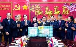 Đoàn công tác của Ủy ban Kiểm tra Tỉnh ủy, Thanh Tra tỉnh Hủa phăn thăm, chúc Tết Ủy ban Kiểm tra Tỉnh ủy, Thanh tra tỉnh Thanh Hóa