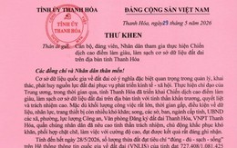 Thư khen của đồng chí Bí thư Tỉnh ủy