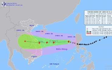 [Infographics] Đường đi của bão số 4-Noru mạnh cấp 13, giật cấp 16