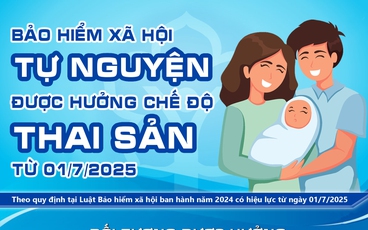 Bảo hiểm xã hội tự nguyện được hưởng chế độ thai sản từ 01/7/2025