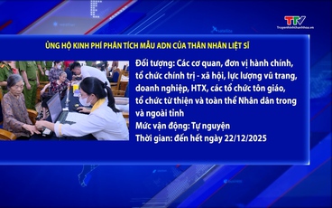 Ủng hộ kinh phí phân tích mẫu ADN của thân nhân liệt sĩ