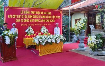 Truy điệu, an táng hài cốt các liệt sĩ hy sinh tại hang Tám Cô