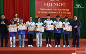 Xã Sao Vàng xếp thứ 9/166 xã, phường trong kỳ thi chọn học sinh giỏi tỉnh lớp 9