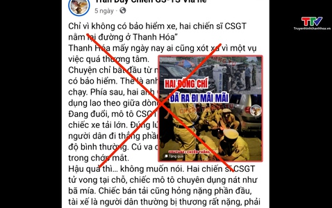 Bác bỏ thông tin bịa đặt trên mạng xã hội về vụ việc liên quan đến lực lượng Cảnh sát giao thông 