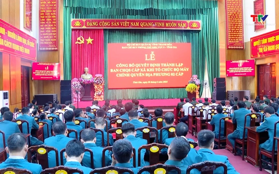 Bộ chỉ huy Quân sự tỉnh Thanh Hoá công bố thành lập Ban chỉ huy quân sự xã